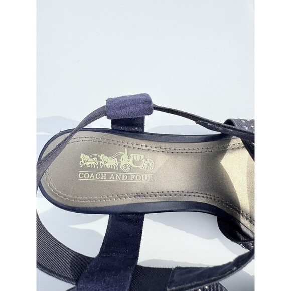 Coach and Four Navy Blue Strappy Sandals – Women’s Size 6 M - Picture 5 of 10